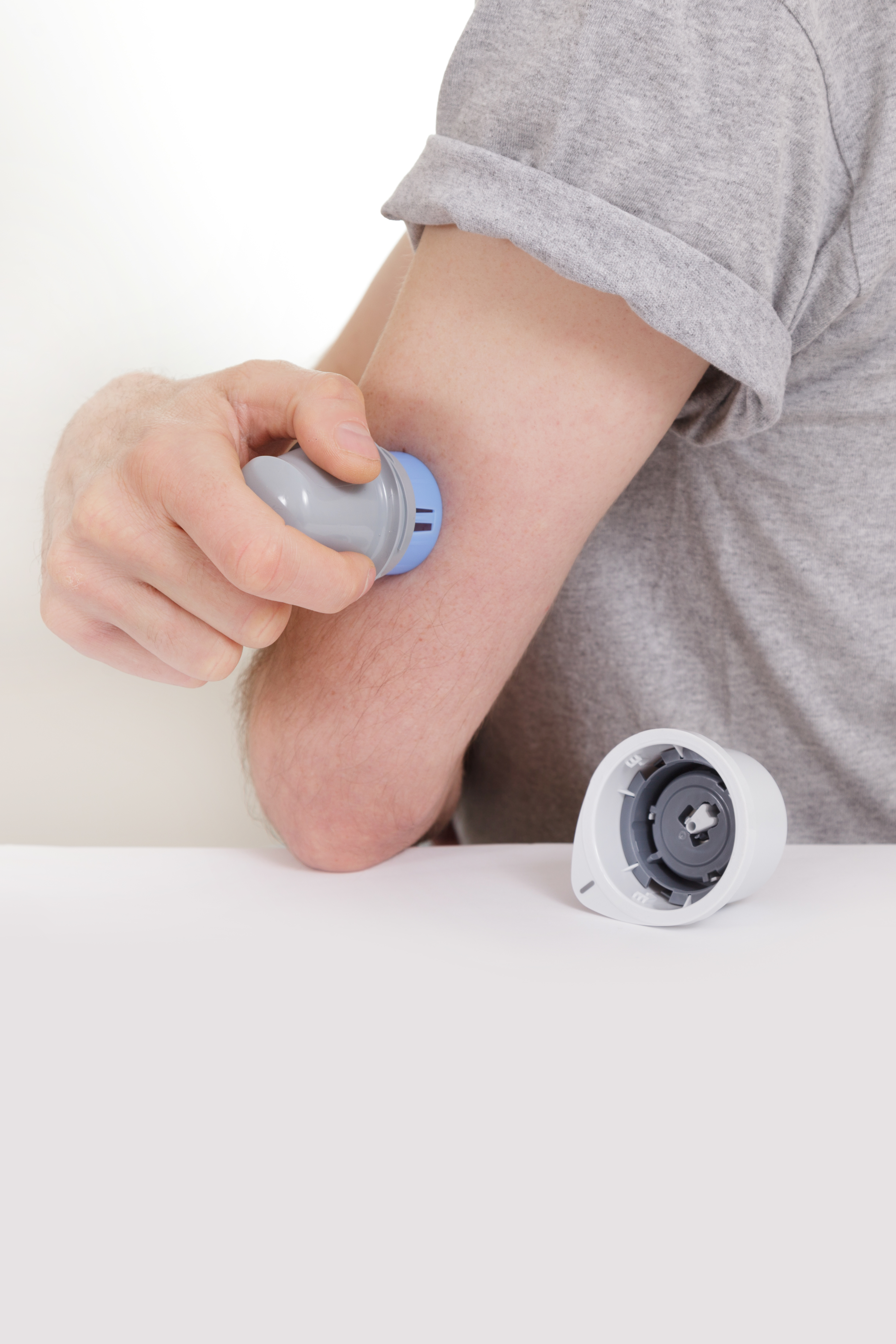 Man having smart sensor attached