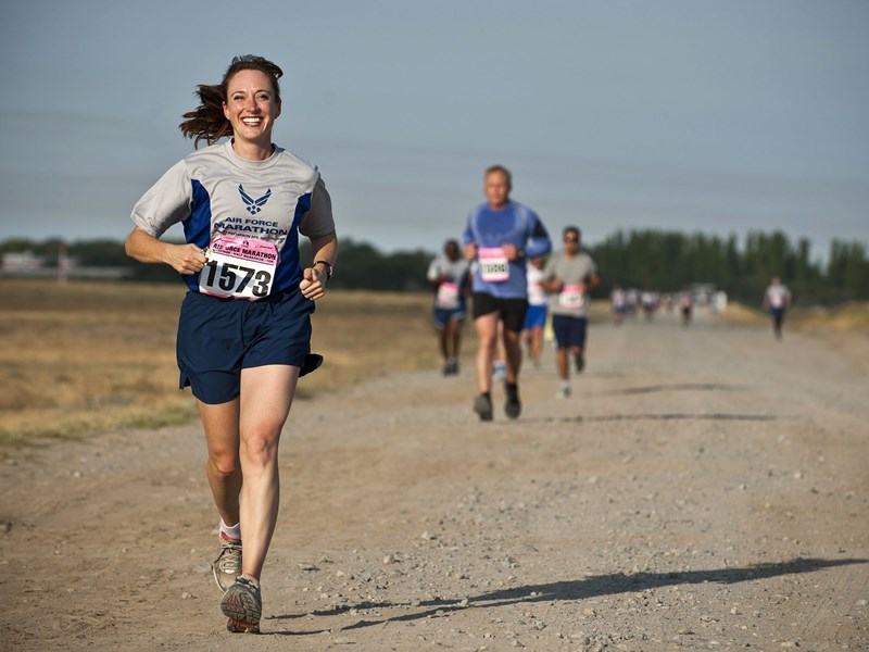 People running in a race